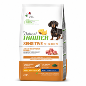 TRAINER SENSITIVE ADULT MINI – CON MAIALE E CEREALI INTEGRALI- NO GLUTEN