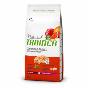 TRAINER Natural Puppy & Junior Medium con Pollo Fresco