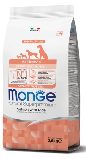 MONGE All Breeds Puppy & Junior Salmone e Riso