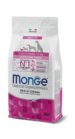 Monge Natural Superpremium Extra Small Puppy & Junior Ricco di Pollo