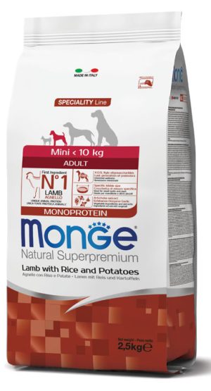 MONGE MINI ADULT CON AGNELLO RISO & PATATE