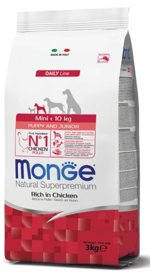 MONGE MINI PUPPY & JUNIOR CON POLLO