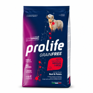 Prolife Grain Free Adult Sensitive Beef & Potato - Medium/Large
