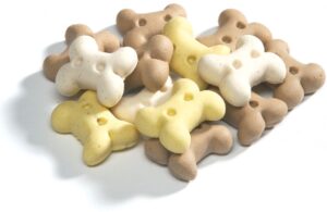 Camon Mini Bones: dettaglio dei biscotti a forma di ossicino alla vaniglia