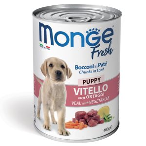 Monge Fresh Bocconi in Paté Vitello con Ortaggi – Puppy