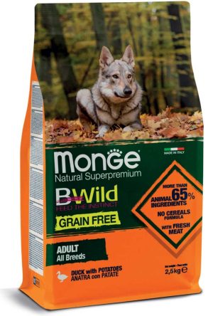 Monge SuperPremium Grain Free Formula All Breeds Cane Adulto Anatra con patate