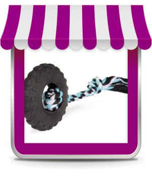 Camon Gioco per cani pneumatico in foam TPR con corda in cotone AD0204
