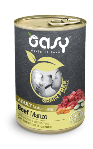 Oasy - Grain Free Adult MANZO con zucchine e carote