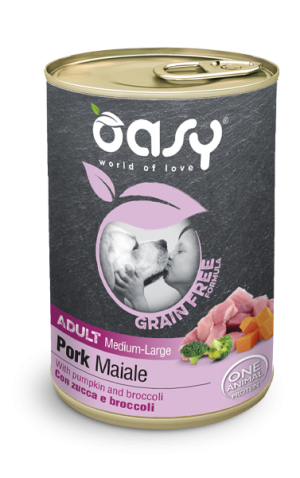 Oasy - Grain Free Adult Medium/Large MAIALE con zucca e broccoli