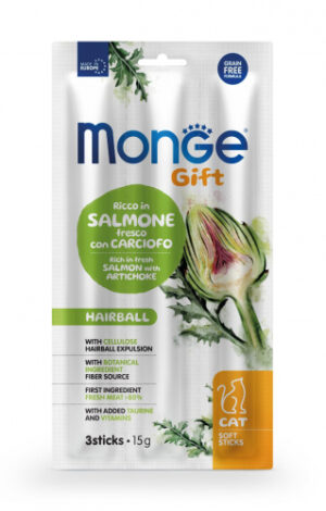 Monge Gift Soft Sticks Hairball Salmone e Carciofo 15 g