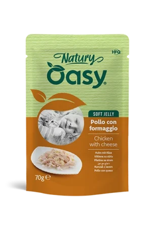 Oasy Natury Soft Jelly Pollo con formaggio – Bustina 70 g