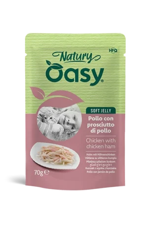 Oasy Natury Soft Jelly Pollo con prosciutto di pollo – Bustina 70 g