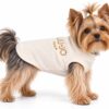 Liu Jo Pets panna con logo oro indossato da Yorkshire, vista laterale
