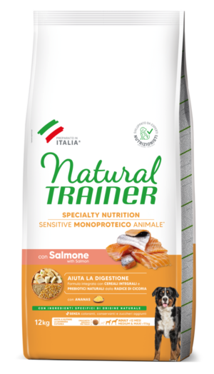 Natural Trainer Sensitive Medium & Maxi Adult con Salmone e Cereali Integrali