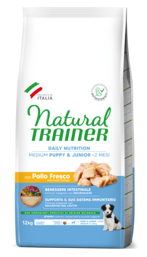 TRAINER Natural Puppy & Junior Medium con Pollo Fresco