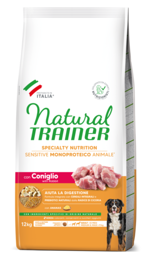 Natural Trainer Sensitive Medium & Maxi Adult con Coniglio e Cereali Integrali