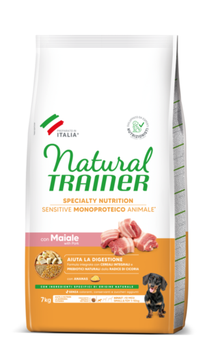 Natural Trainer Sensitive Small & Toy Adult con Maiale e Cereali Integrali