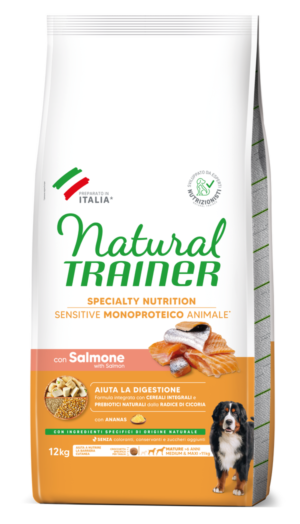 Natural Trainer Sensitive Medium & Maxi Mature con Salmone e Cereali Integrali