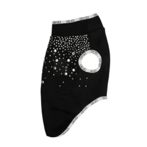 Felpa Liu Jo nera con logo e brillanti – vista laterale