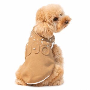 Cane con felpa Liu Jo Caramel con logo e brillanti