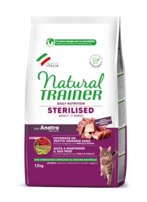 Natural Trainer Sterilised con Anatra e Fibra di Pisello