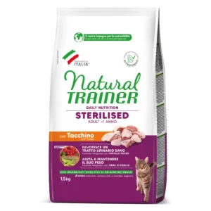 Natural Trainer Sterilised con Tacchino e Fibra di Pisello