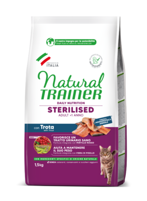 Natural Trainer Sterilised con Trota e Fibra di Pisello