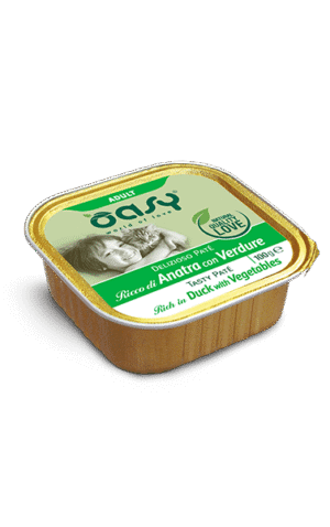 Oasy Delizioso Paté Adult Ricco di Anatra con verdure 100 g