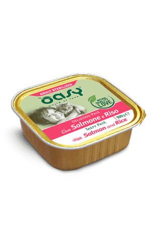 Oasy Delizioso Paté Adult Sterilized con Salmone e Riso 100 g