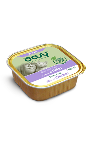 Oasy Delizioso Paté Kitten Ricco di Pollo 100 g