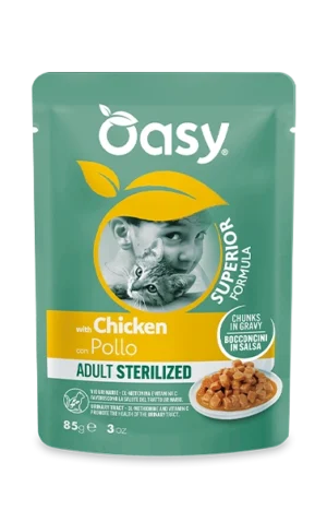 Oasy Superior Formula Bocconcini in Salsa Adult Sterilized con Pollo 85 g