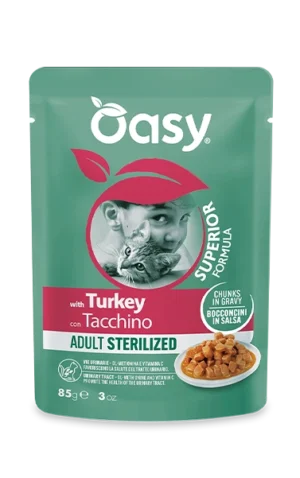 Oasy Superior Formula Bocconcini in Salsa Adult Sterilized con Tacchino 85 g