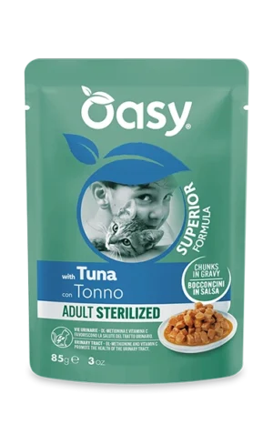 Oasy Superior Formula Bocconcini in Salsa Adult Sterilized con Tonno 85 g