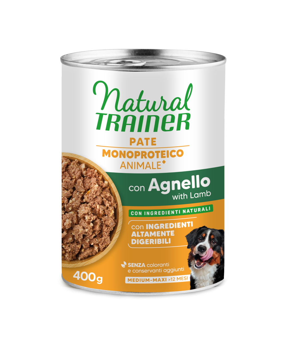 Natural Trainer Paté Monoproteico Adult Medium & Maxi con Agnello 400 g