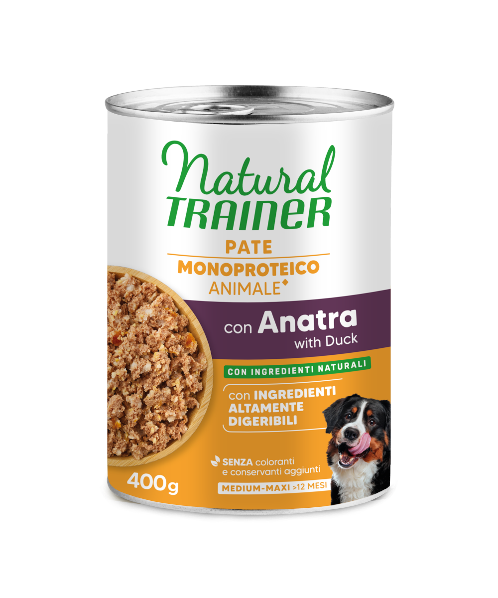 Natural Trainer Paté Monoproteico Adult Medium & Maxi con Anatra 400 g