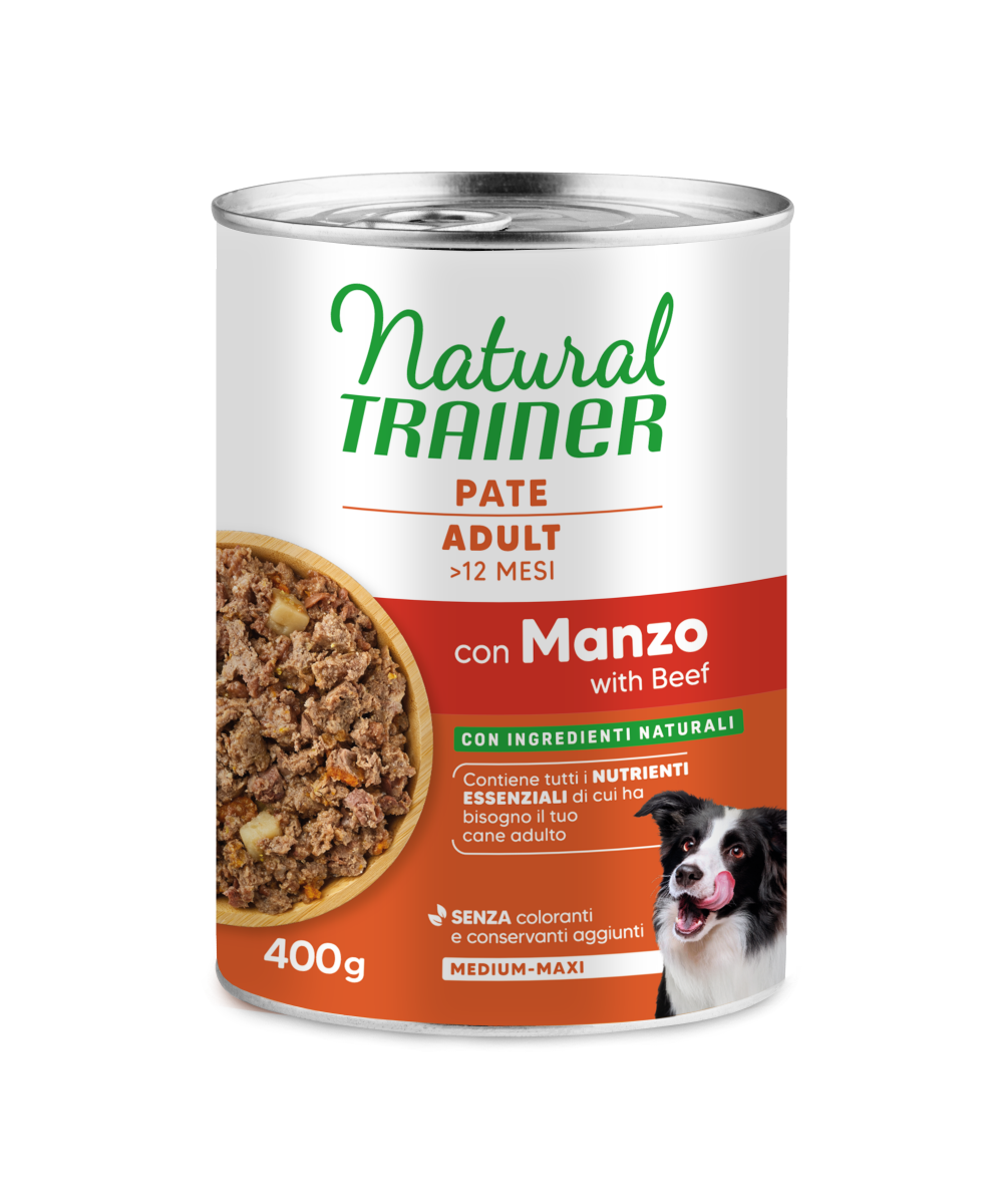 Natural Trainer Paté Adult Medium & Maxi con Manzo 400 g