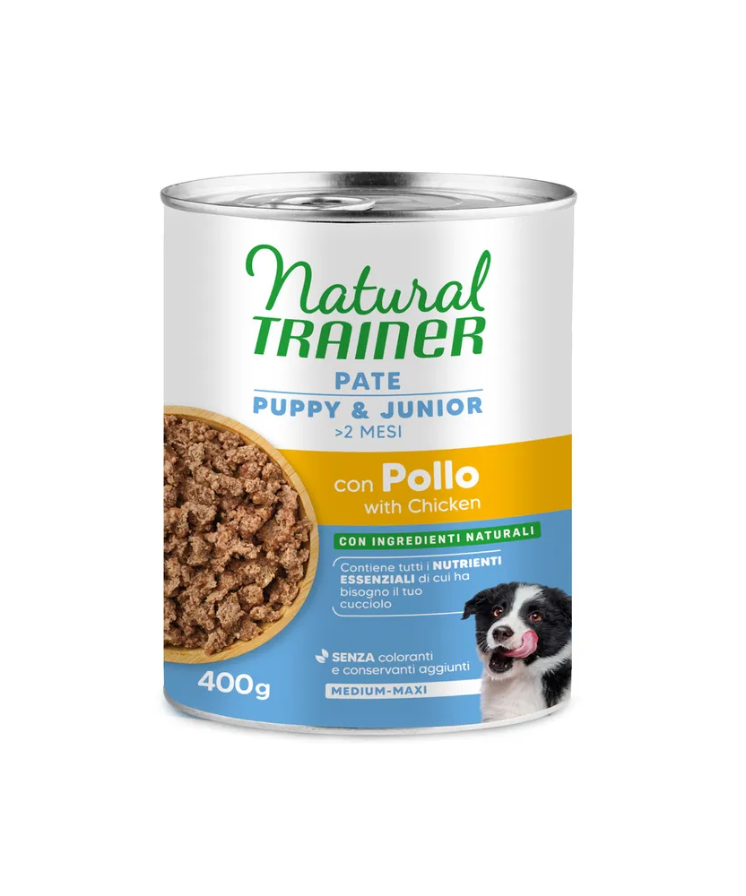 Natural Trainer Paté Puppy & Junior Medium & Maxi con Pollo 400 g