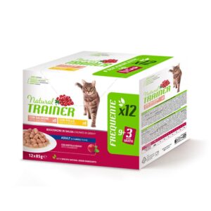 Natural Trainer Bocconcini Adult Multipack Salmone e Pollo 12 x 85 g