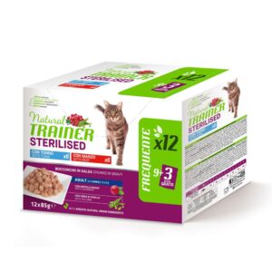 Natural Trainer Bocconcini Sterilised Multipack Tonno e Manzo 12 x 85 g