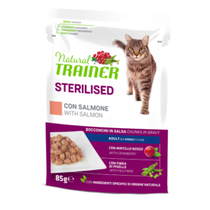 Natural Trainer Bocconcini Sterilised con Salmone 85 g