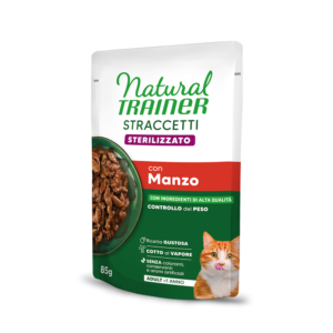 Natural Trainer Straccetti Sterilised con Manzo 85 g