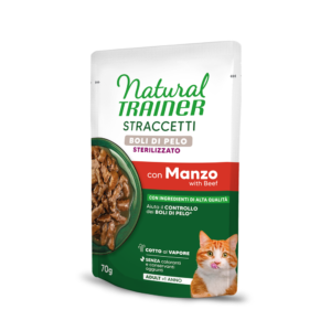 Natural Trainer Straccetti Boli di Pelo con Manzo 70 g
